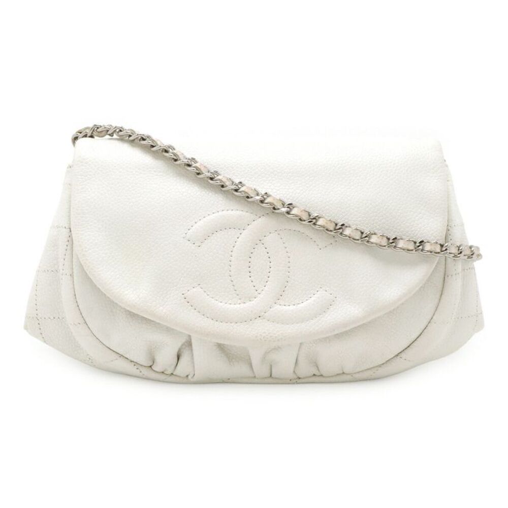 Chanel Half Moon Caviar Chain Wallet Shoulder Bag